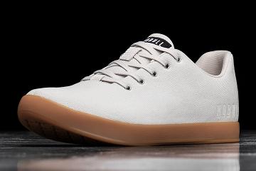 Men's Nobull Ivory Gum Canvas Trainers White | SG Y2357X